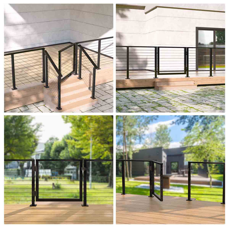 Load image into Gallery viewer, Muzata 36&quot;x2&quot;x42&quot; T304 Black Cable Railing Gate, DG01 BP4 - Muzata
