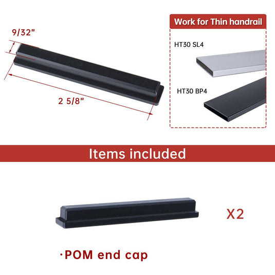 Muzata Black Handrail Accessories HA19 BNP - Muzata