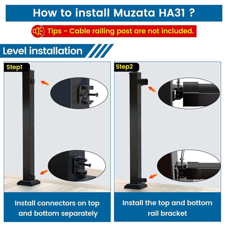 Load image into Gallery viewer, Muzata Handrail Connector Kit Used to Install HK42 Aluminum Handrail HA31 BNP - Muzata
