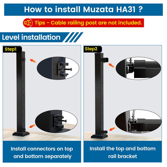Muzata Handrail Connector Kit Used to Install HK42 Aluminum Handrail HA31 BNP - Muzata