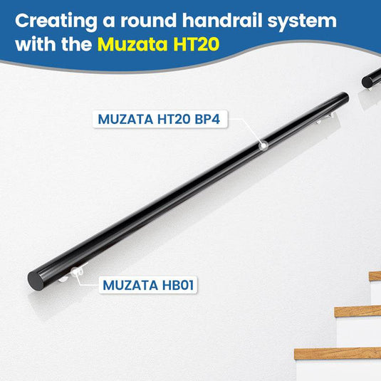 Muzata Handrail Wall Mounted Bracket for 2''OD Round handrail HB01 SL4 - Muzata