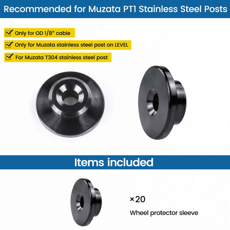 Load image into Gallery viewer, Muzata 1/8&#39;&#39; Black T316 Protector Sleeve for Metal Post CR72 - Muzata
