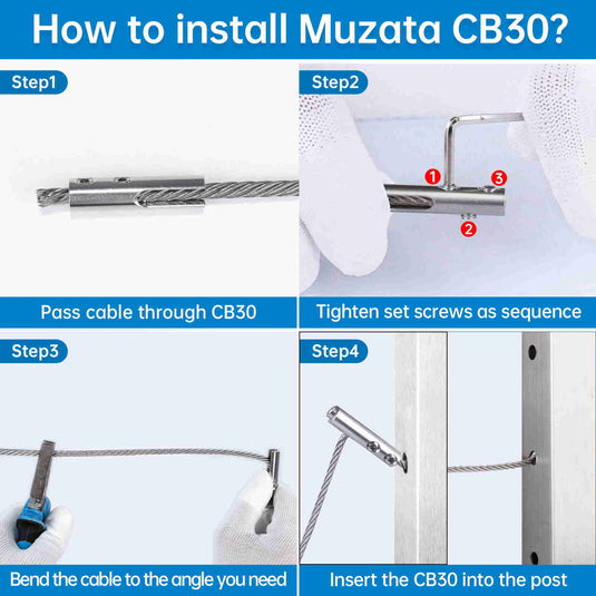 Muzata 20Pack 3/16" Invisible Cable Railing Kit Swageless Toggle Anchor CB30 - Muzata