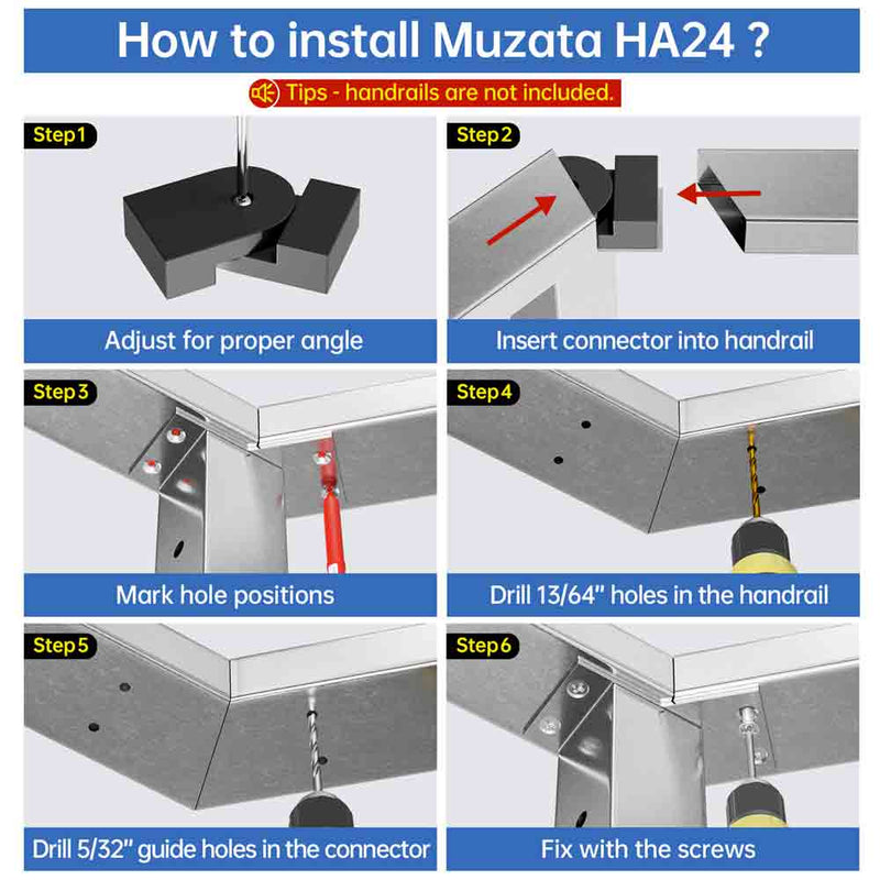 Load image into Gallery viewer, Muzata Flat Handrail Level Pivot Connector HA24 BNP - Muzata
