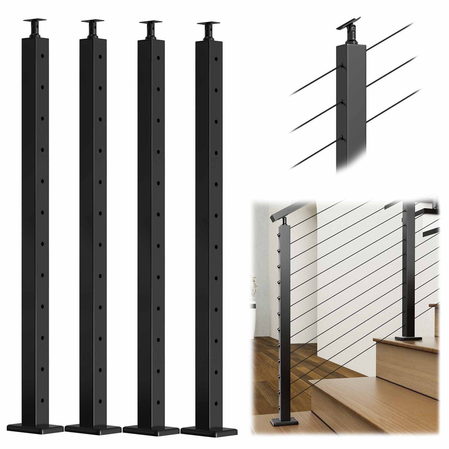 Shop Metal Posts For Cable Railings | Muzata Railing – Page 2