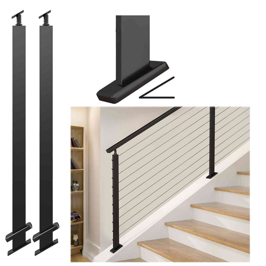 Muzata 36"x1"x2" (Post Body 35'') 30°-drilled Black Post PR11 BA4S - Muzata