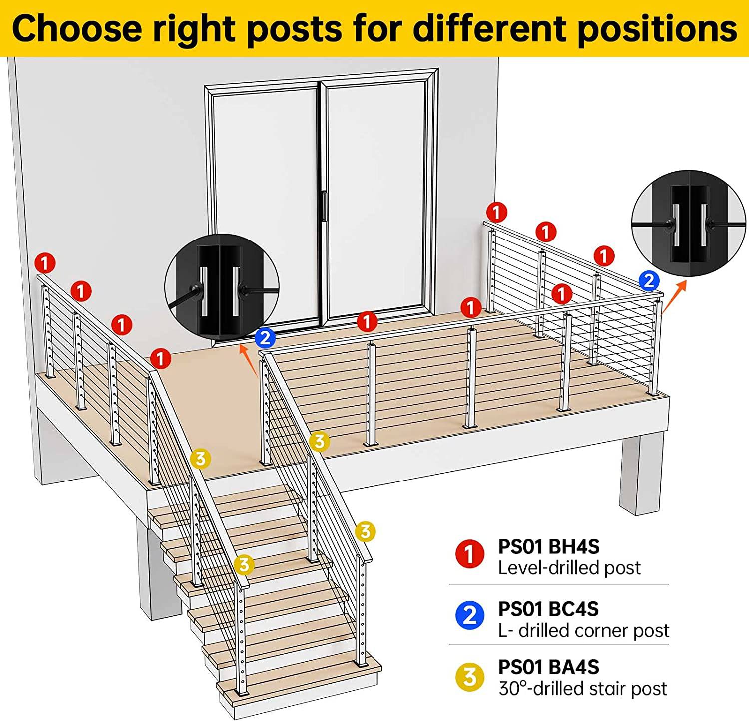 Mcbl Railing Post BlackCool Black Cable Railing Systems | Muzata Railing
