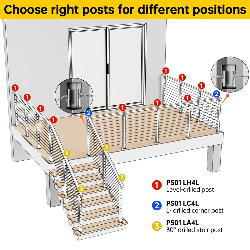 Load image into Gallery viewer, muzata-cable-railing-post-system
