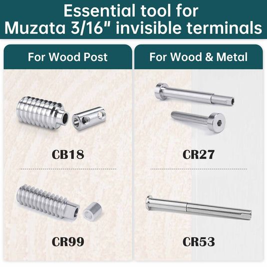 Muzata Custom Socket Wrench for 3/16” Invisible Cable Railing kit CT17 1PC - Muzata