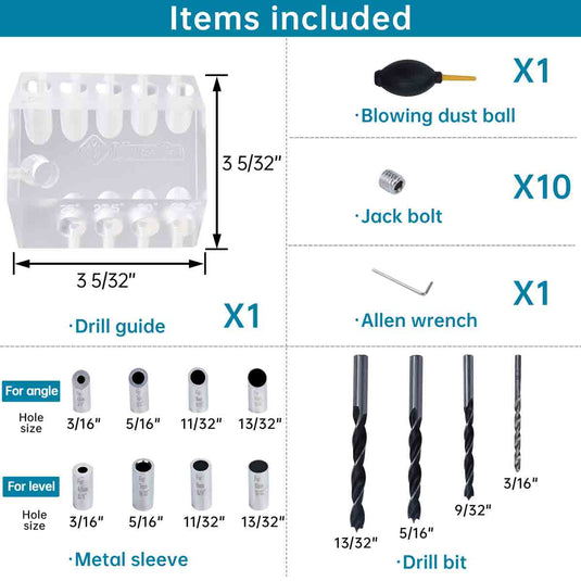 Customised Bit Guide Drill Bit Sizes