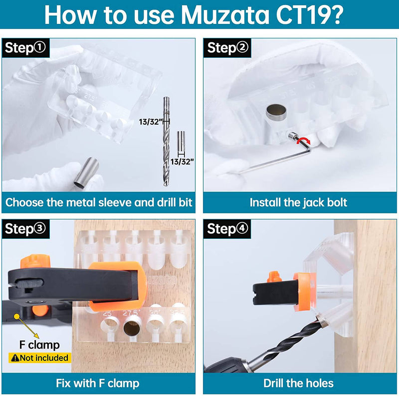 Load image into Gallery viewer, Muzata Upgraded Fit 25°-45° and 90° Multi Angle Drill Guide CT19 - Muzata
