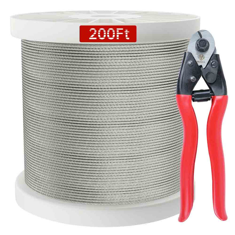 Load image into Gallery viewer, Muzata 1/8&quot; T316 Stainless Steel Wire Rope with Cable Cutter WR02 - Muzata
