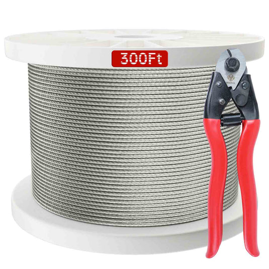 Muzata 1/8" T316 Stainless Steel Wire Rope with Cable Cutter WR02 - Muzata