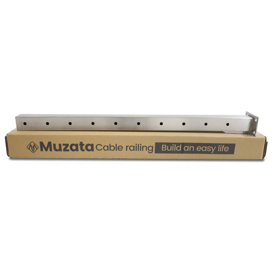 Muzata 36"x2"x2" Stainless Steel Brushed Pre-Drilled Corner Square Post  PS01 LC4S 1 Pack-Substore - Muzata