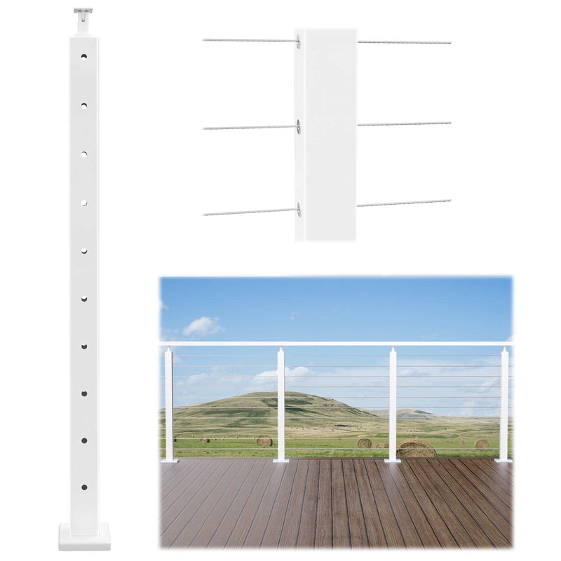Load image into Gallery viewer, Muzata 36&quot;x2&quot;x2&quot; Level-drilled Post PS01 WH4S - Muzata
