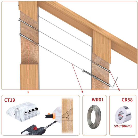 Muzata 1/8" Invisible Cable Railing Tensioner CR52 - Muzata