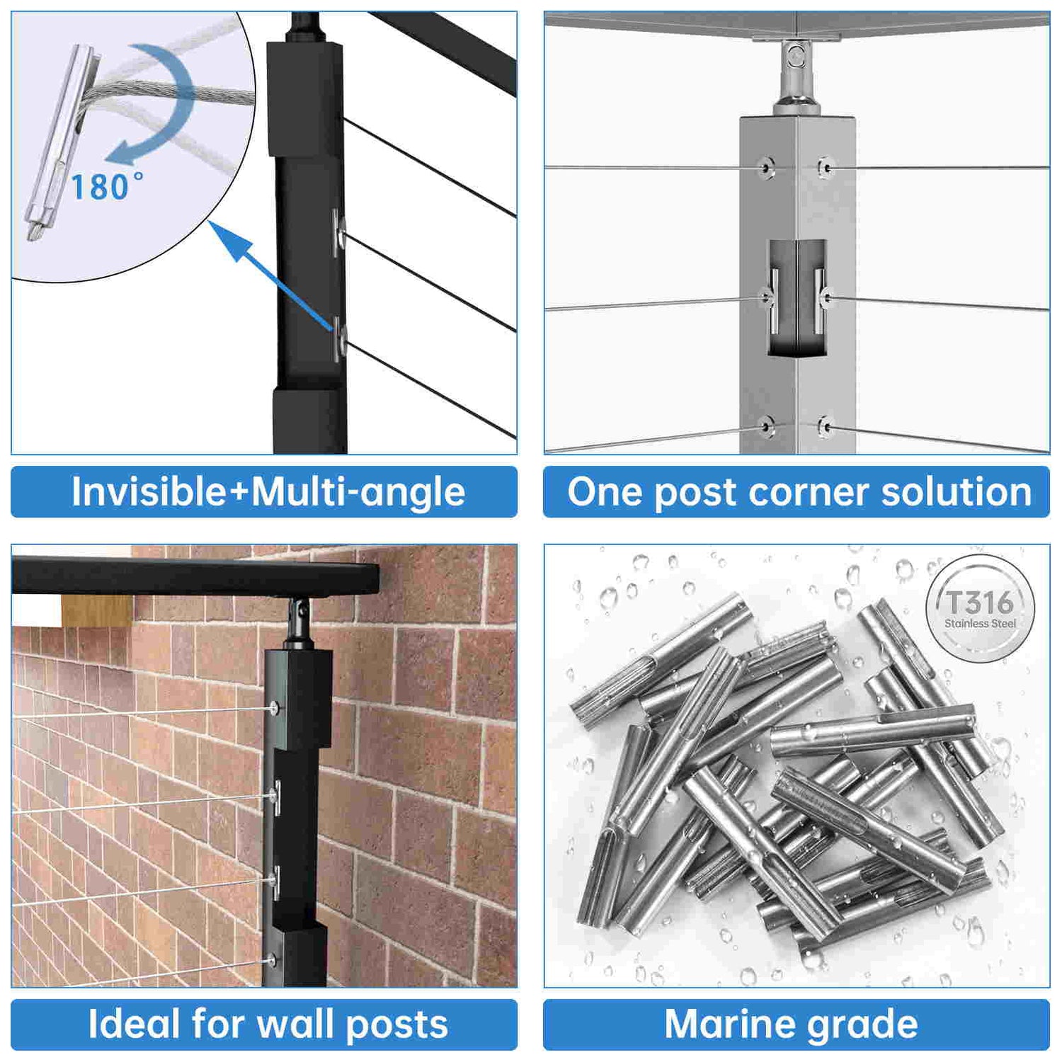 Shop Stair Railing Kits & Cable railing Hardware Fittings – Muzata