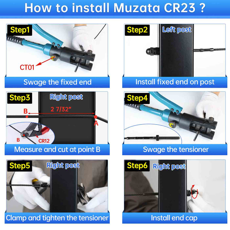 Load image into Gallery viewer, Muzata T316 Hand Swage Threaded Stud Tensioner CR23 - Muzata
