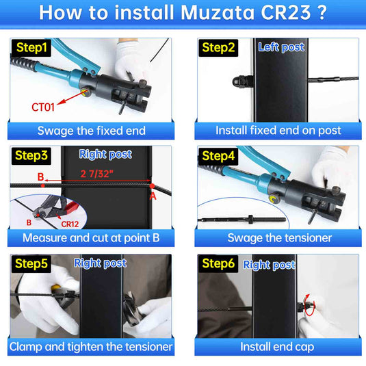 Muzata T316 Hand Swage Threaded Stud Tensioner CR23 - Muzata