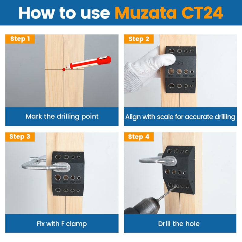 Load image into Gallery viewer, Muzata Upgraded Multi-Angle Drill Guide Jig, CT24 - Muzata

