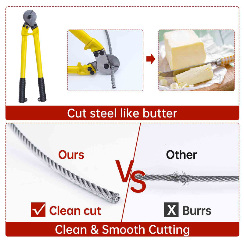Load image into Gallery viewer, Muzata 18&quot; Heavy Duty Cable Cutter with 10Pcs Ferrules CR03 - Muzata
