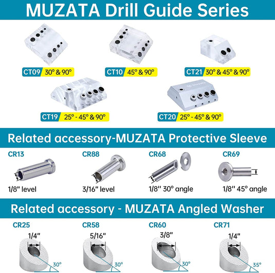 Muzata 30 45 90 Degree Portable Visible Drill guide CT21 - Muzata