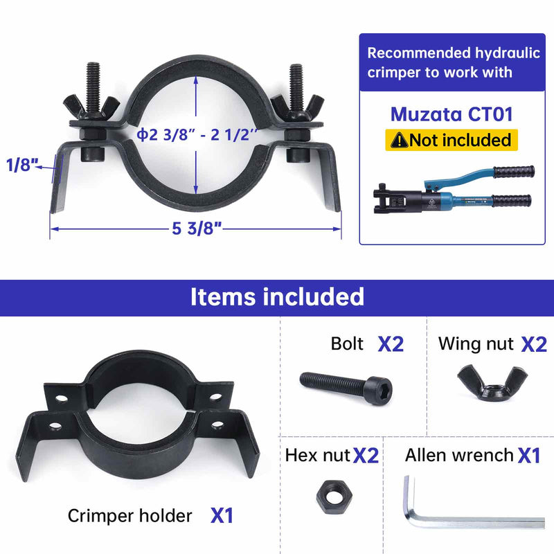 Load image into Gallery viewer, Muzata Bracket Size from 2 to 2.5inch Crimper Holder CT23 - Muzata
