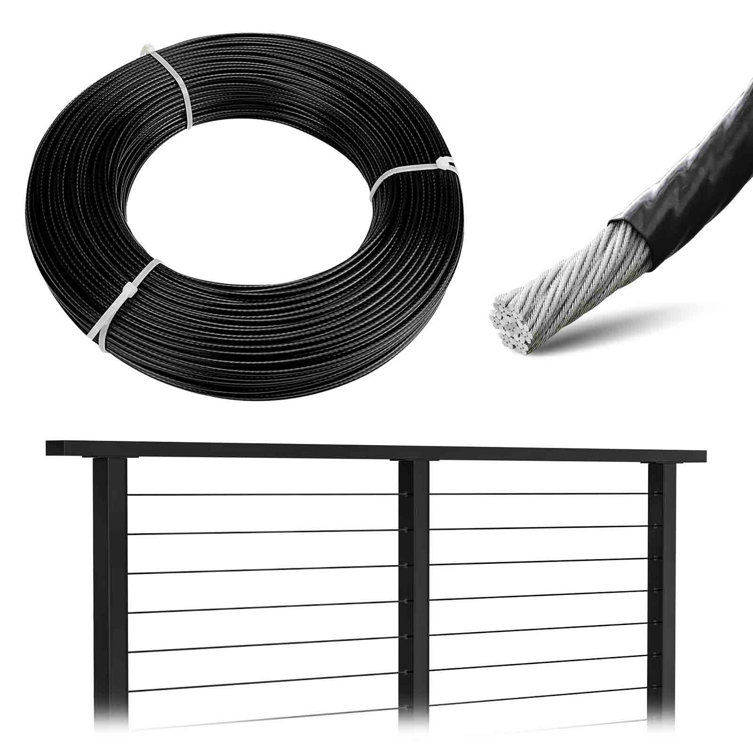 Pvc Cable Rails Vinyl coated cables – Muzata