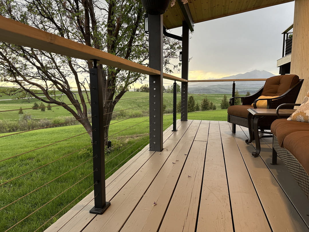 Outside Railing For Porch Cable Railing for Residential Exterior Deck – Muzata
