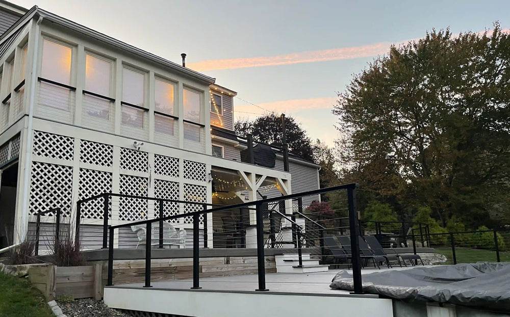 cable railing of patio and deck