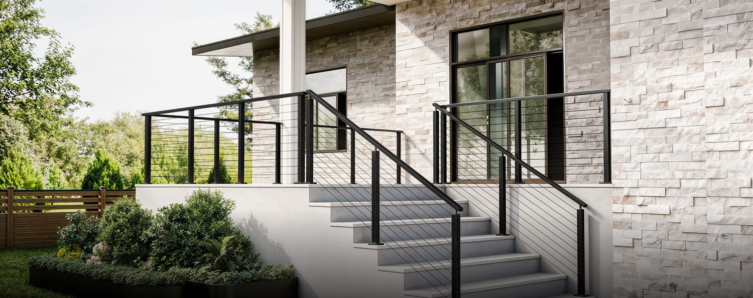 Black Cable Porch Railing