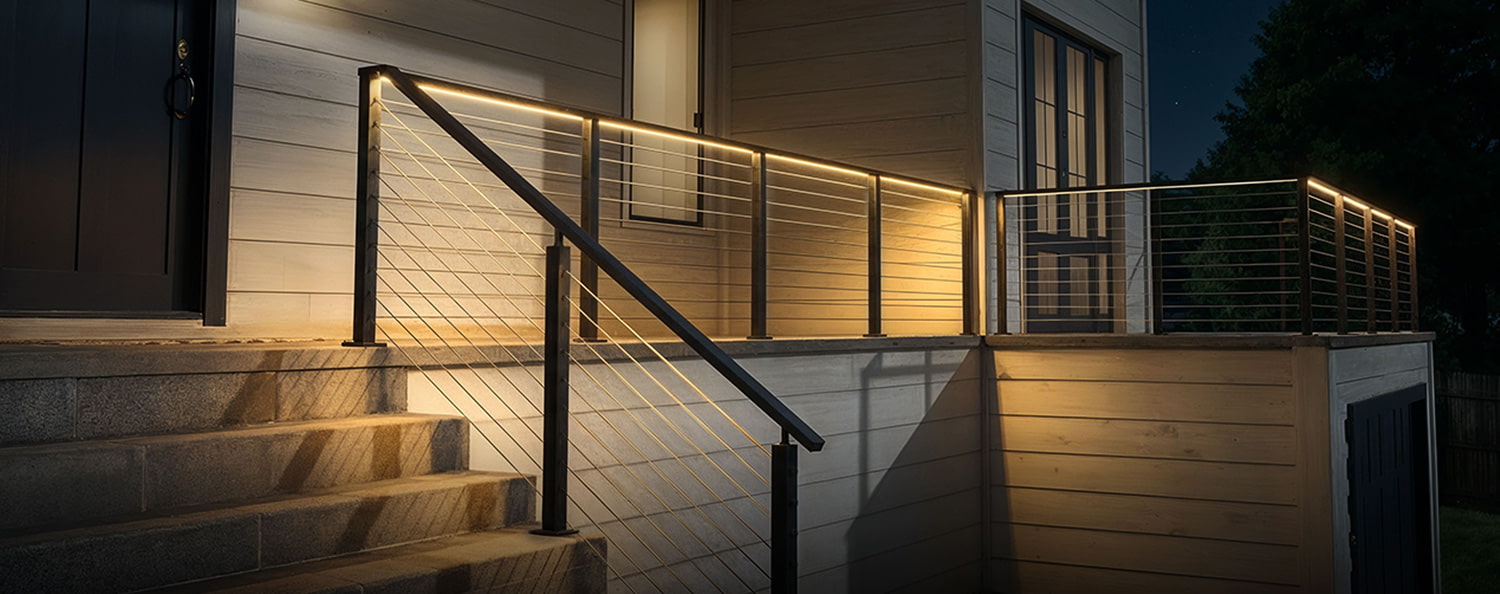 Illuminated Handrail Porch Railing