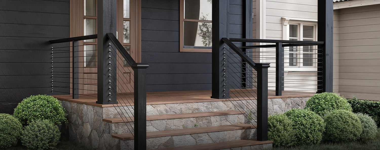 Dark Wooden Balcony Railing