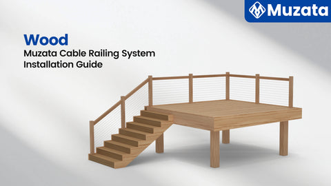 Wood cable railing installation