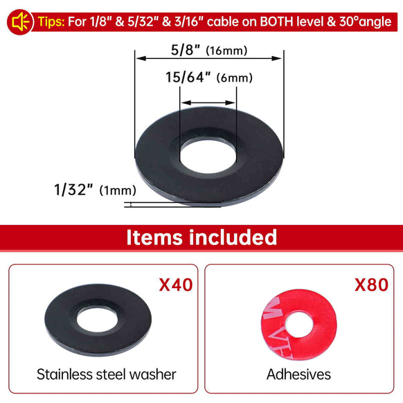 Muzata black T316 adhesive sleeves of multiple holes for wood metal posts